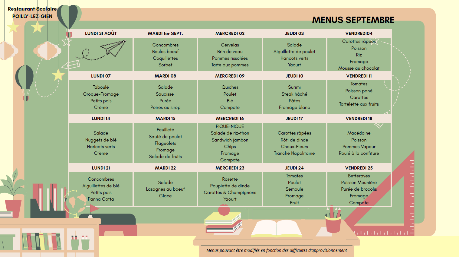 Menus Sept