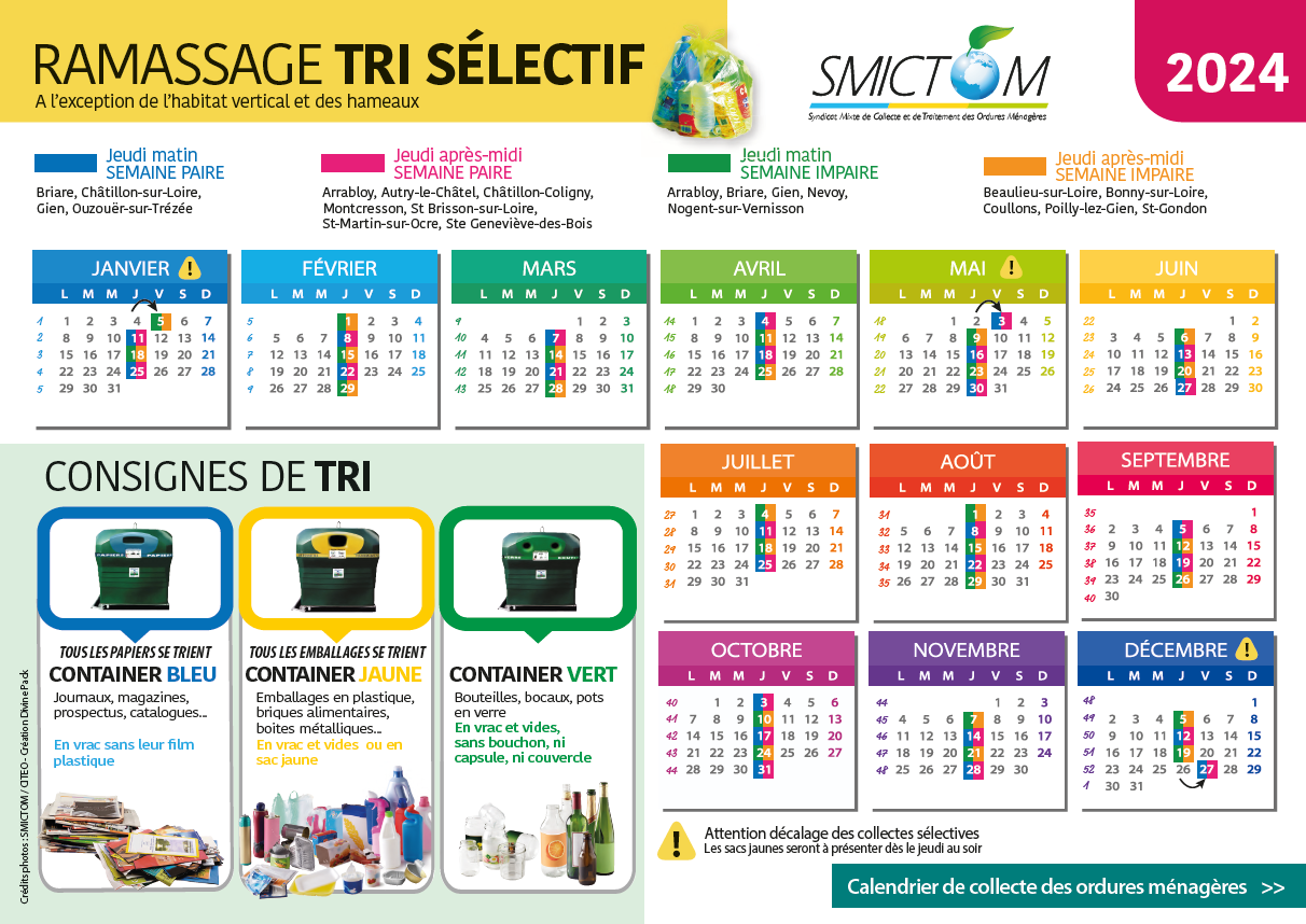 Calendrier des collectes